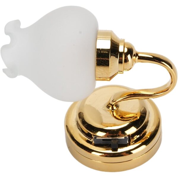 1:12 Miniatur-Wandlampe für Puppenhaus mit LED-Licht und Schalter