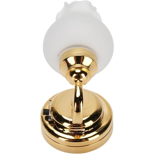 1:12 Miniatur-Wandlampe für Puppenhaus mit LED-Licht und Schalter