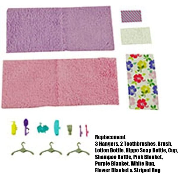 Original Barbie Dreamhouse Spielset GRG93 Ersatzteile – Badezimmerzubehör und Textilien