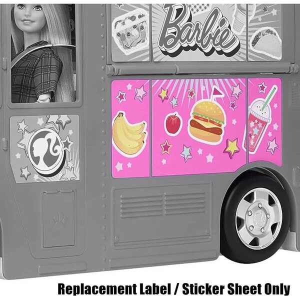 Etichetta di Ricambio Originale per Fresh 'n Fun Food Truck Barbie – Foglio Adesivo