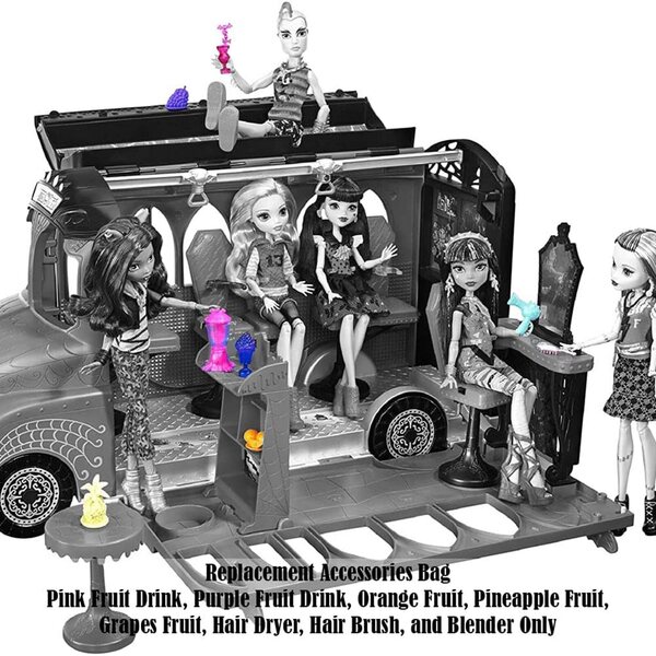 Parti di ricambio originali Monster High Deluxe Bus Playset FCV63 | Bevande, asciugacapelli, frullatore
