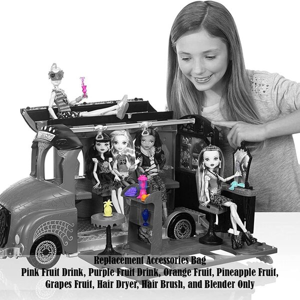 Parti di ricambio originali Monster High Deluxe Bus Playset FCV63 | Bevande, asciugacapelli, frullatore