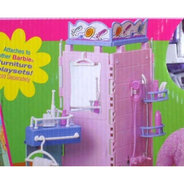Barbie All Around Home Badezimmer-Set mit Badewanne, Waschbecken und komplettem Zubehör