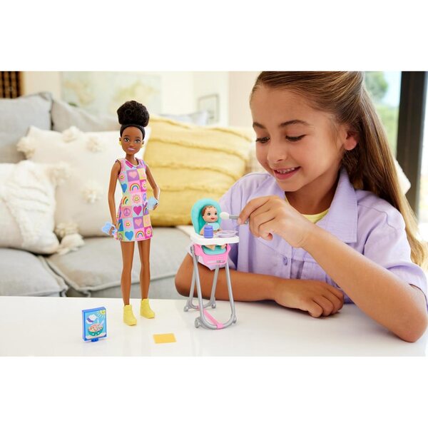 Barbie Skipper Babysitter mit Baby und Zubehör, 10-teiliges Spielset
