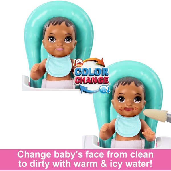 Barbie Skipper Babysitter mit Baby und Zubehör, 10-teiliges Spielset