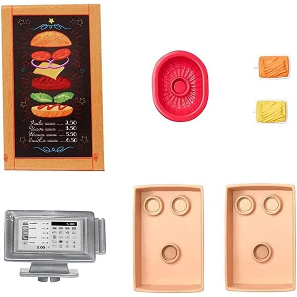 Ricambi originali Barbie Fresh 'n Fun Food Truck: registratore, vassoi, patatine e segno