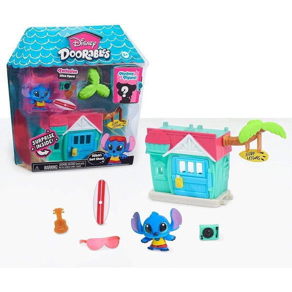 Disney Doorables Mini Playset Stitch's Surf Shack con figure esclusive e accessori