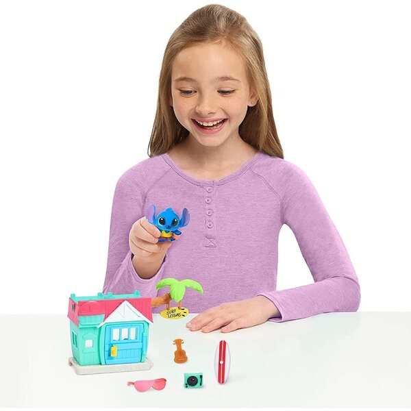 Disney Doorables Mini-Spielset Stitch's Surf Shack mit exklusiven Figuren und Zubehör