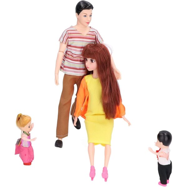 Set Familienpuppen mit pädagogischem Zubehör für Kinder ab 7 Jahren