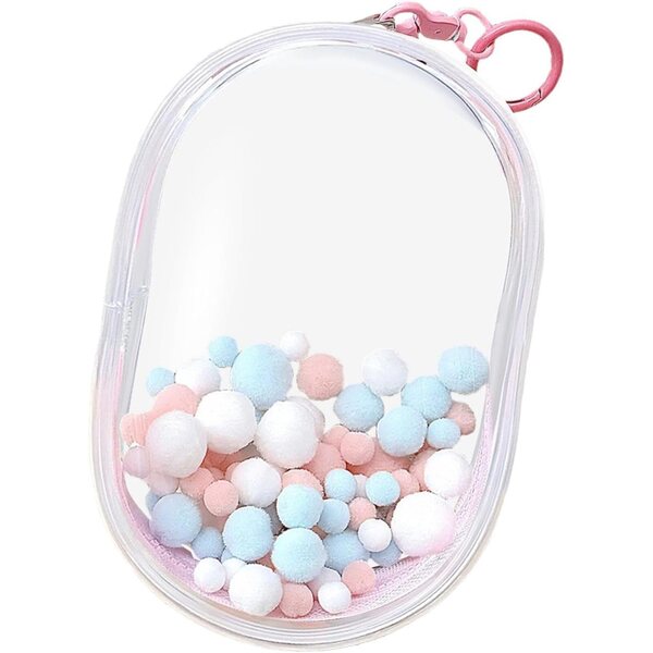 Borsa Trasparente KSJOAIDDE per Bambole 15-20 cm con Portachiavi e Palla di Peluche