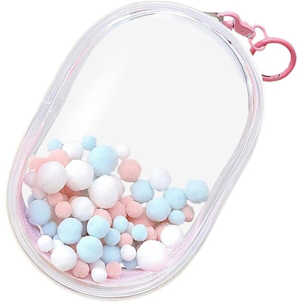Borsa Trasparente KSJOAIDDE per Bambole 15-20 cm con Portachiavi e Palla di Peluche