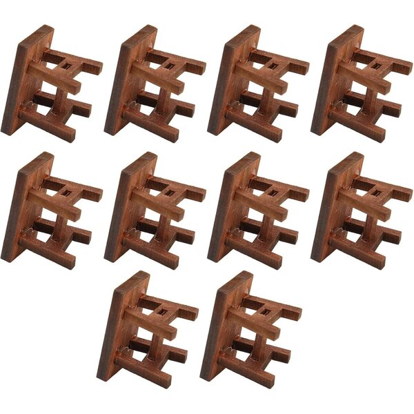 Set 10 Sgabelli in Legno Miniatura per Casa delle Bambole Scala 1/12 e 1/6