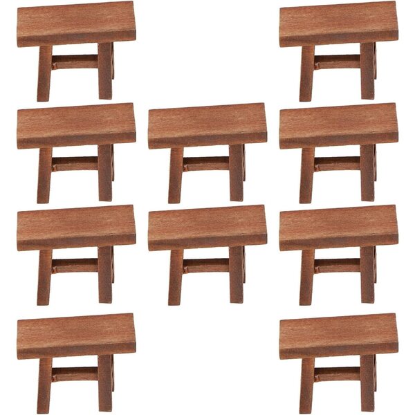Set 10 Sgabelli in Legno Miniatura per Casa delle Bambole Scala 1/12 e 1/6