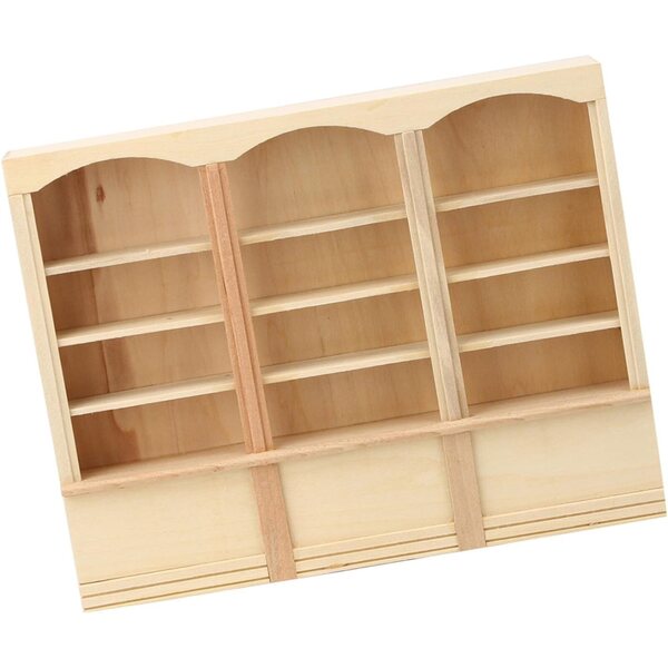 Acouto Libreria Miniatura 1/12 in Legno Colorata per Casa delle Bambole
