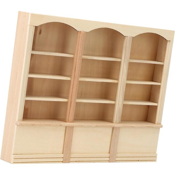Acouto Libreria Miniatura 1/12 in Legno Colorata per Casa delle Bambole