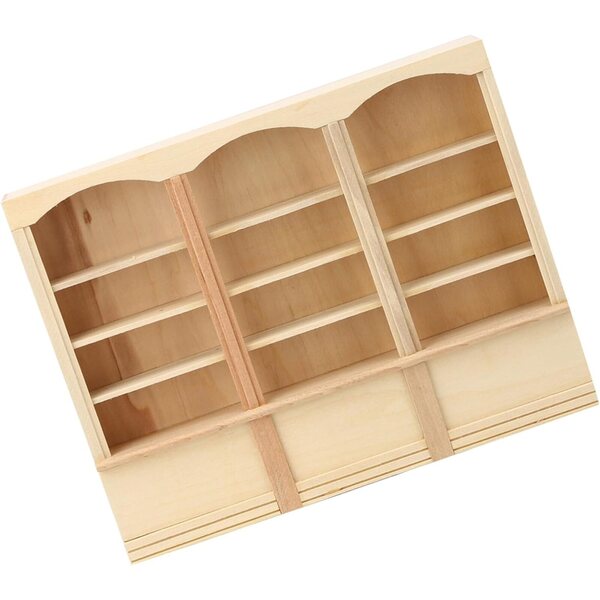 Acouto Libreria Miniatura 1/12 in Legno Colorata per Casa delle Bambole