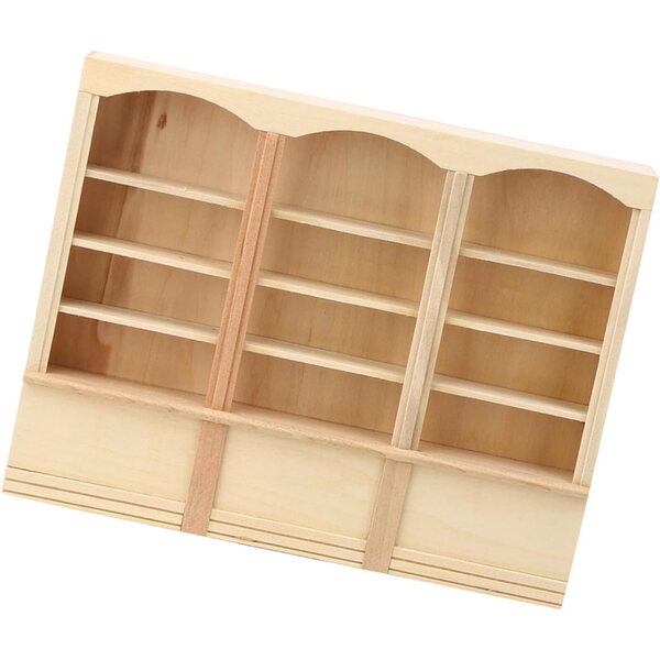Acouto Libreria Miniatura 1/12 in Legno Colorata per Casa delle Bambole