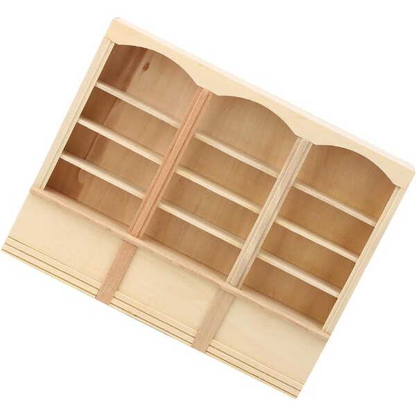 Acouto Libreria Miniatura 1/12 in Legno Colorata per Casa delle Bambole