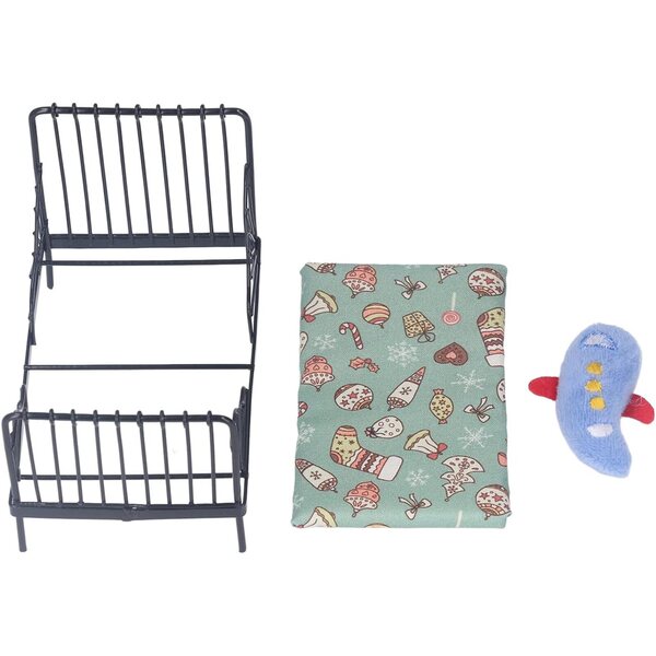 Acouto Letto in Miniatura 1:12 in Metallo con Cuscino e Materasso per Casa delle Bambole