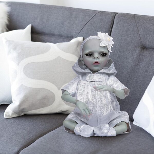 Silikon-Alien-Rebirth-Puppe, 38 cm – realistisch, weich, mit abnehmbarer Kleidung