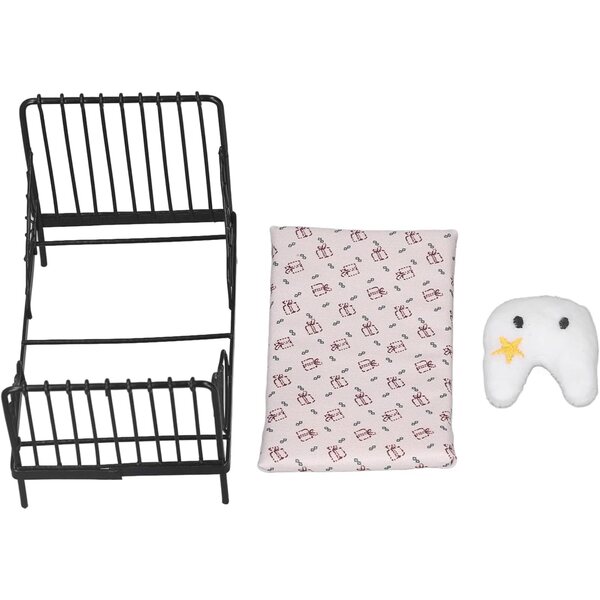 Acouto Letto in Metallo 1:12 per Casa delle Bambole, Design Europeo e Accessori Inclusi