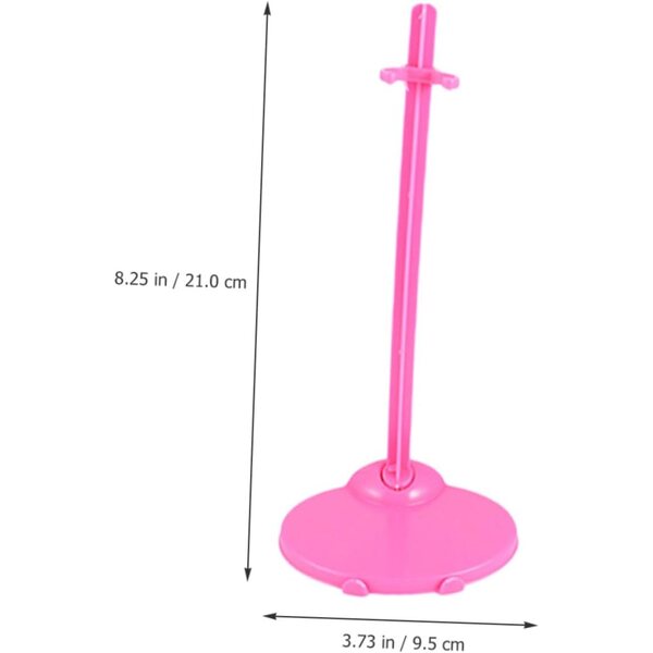 BESPORTBLE Supporti Bambole Espositore Tavolo 12 Pezzi Trasparenti e Rosa