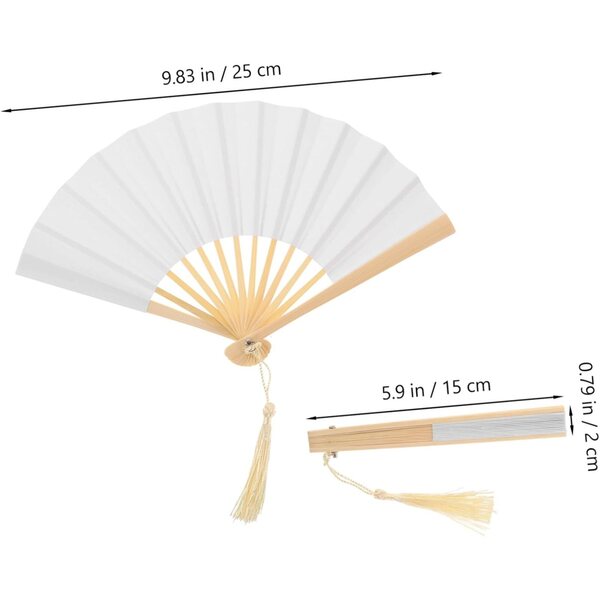 LIFKOME 4 Mini-Faltfächer aus Papier und Holz für Puppen und Vintage-Dekorationen