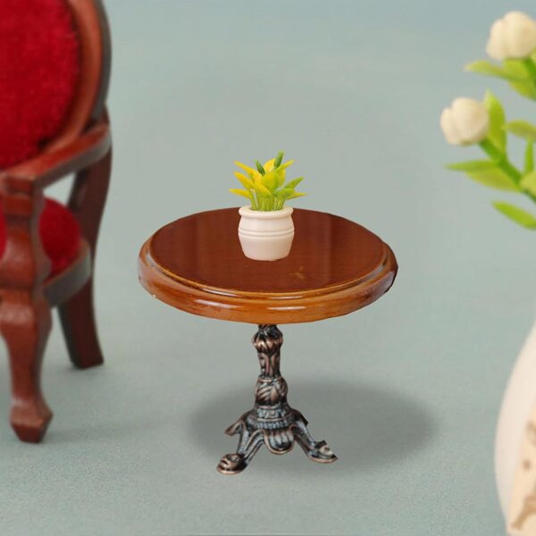 1:12 runder Holztisch für NIDONE Puppenhaus, elegante und widerstandsfähige Miniatur