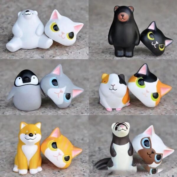 Decorazione Miniatura Gattino in Resina per Scrivania, Casa e Regalo Bambini