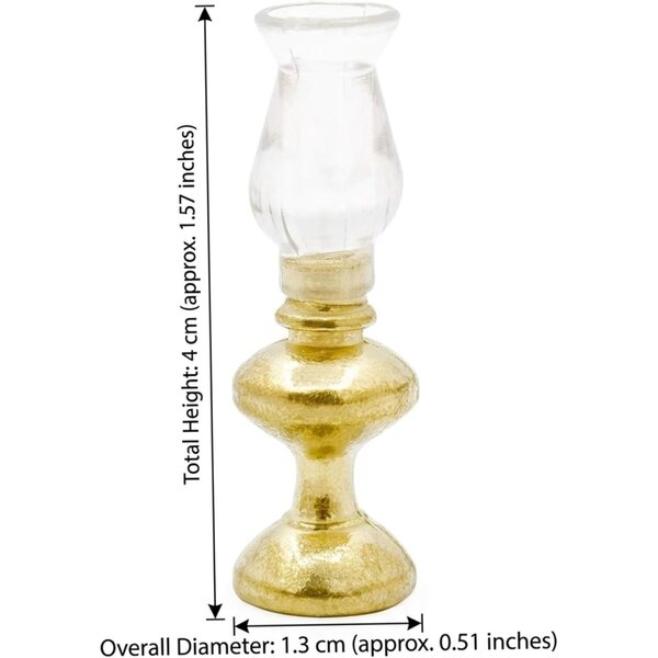 Mini lampada a olio vintage per casa delle bambole in scala 1:12 con paralume in vetro
