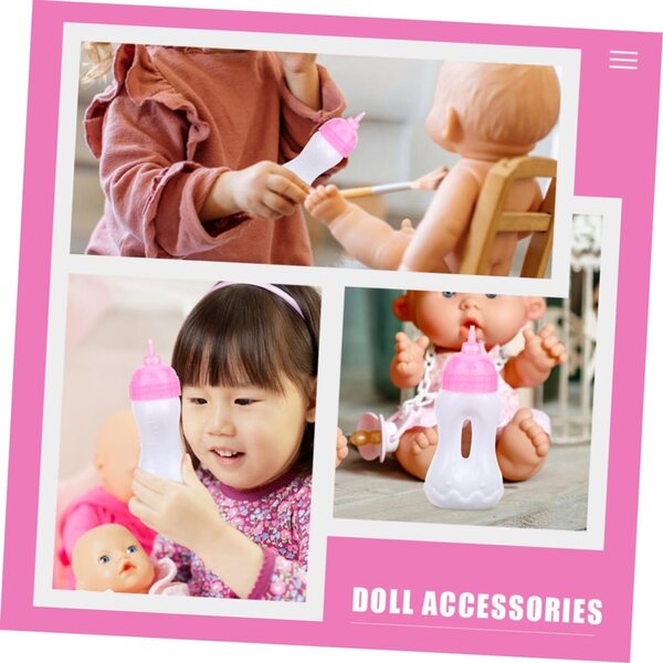 WOONEKY 20 Mini Bottiglie Latte per Bambina, Giocattoli in Miniatura per Bambolotti e Decorazioni