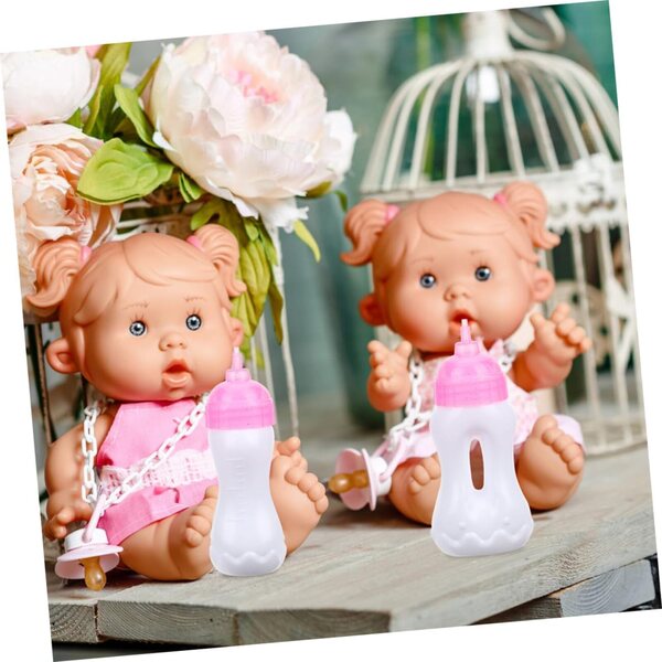 WOONEKY 20 Mini Bottiglie Latte per Bambina, Giocattoli in Miniatura per Bambolotti e Decorazioni
