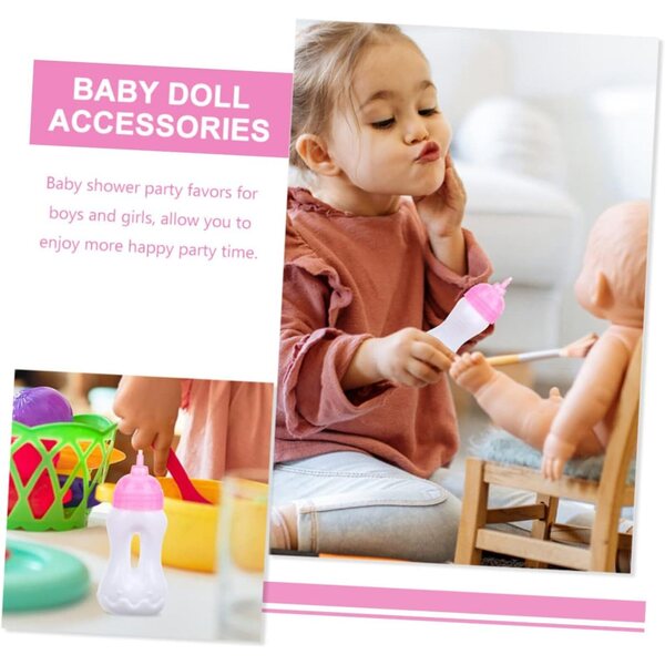 WOONEKY 20 Mini Bottiglie Latte per Bambina, Giocattoli in Miniatura per Bambolotti e Decorazioni