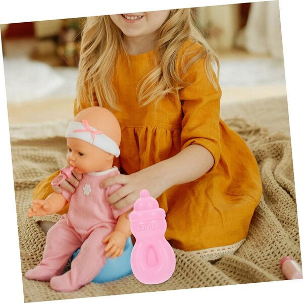 WOONEKY 12 Biberon Miniatura Rosa per Bambole, Accessori Realistici e Creativi