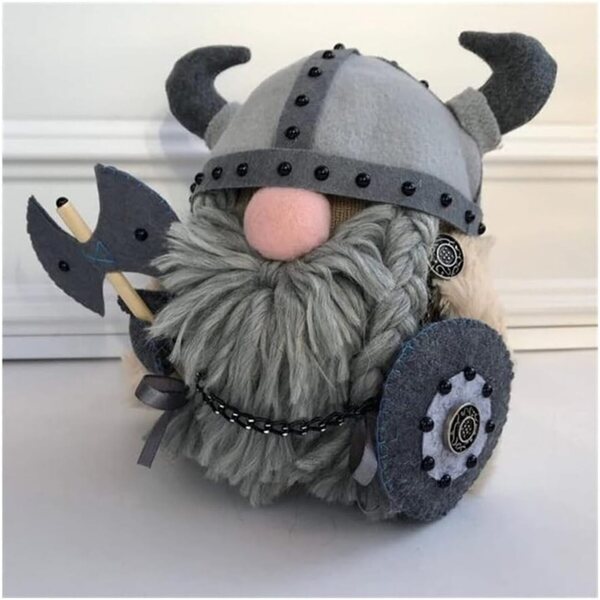 Set 3 Gnomi Guerrieri Vichinghi in Peluche per Decorazioni di Halloween e Autunno