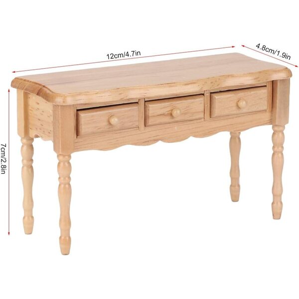 HEEPDD Scrivania in Legno Miniatura 1:12 con Cassetto per Casa delle Bambole