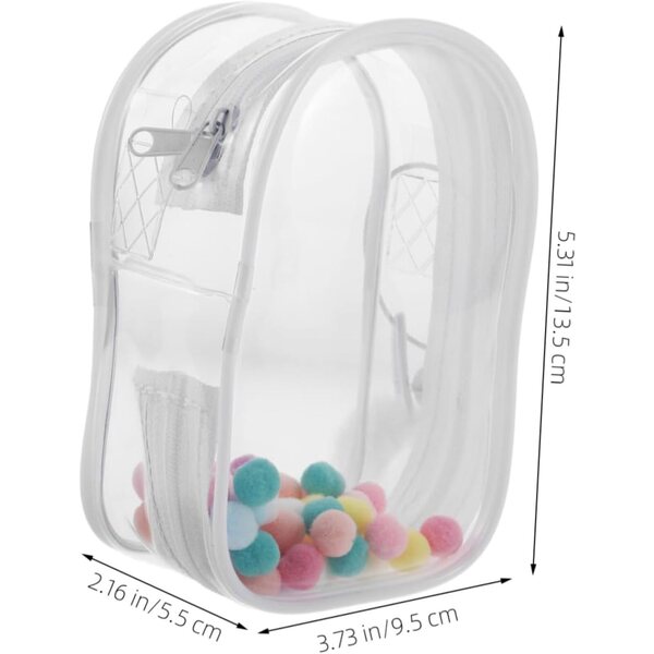 Vaguelly Transparente Puppentasche mit Pompons und tragbarer Organizer-Clutch