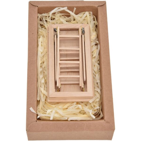 AMONIDA Scala Pieghevole in Legno Miniatura per Casa delle Bambole 1:12