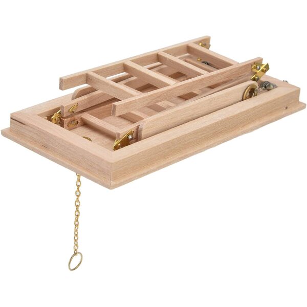 AMONIDA Scala Pieghevole in Legno Miniatura per Casa delle Bambole 1:12