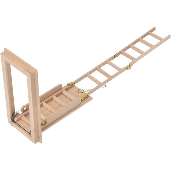 AMONIDA Scala Pieghevole in Legno Miniatura per Casa delle Bambole 1:12