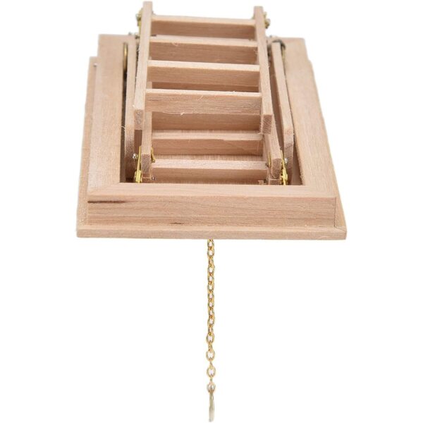 AMONIDA Scala Pieghevole in Legno Miniatura per Casa delle Bambole 1:12