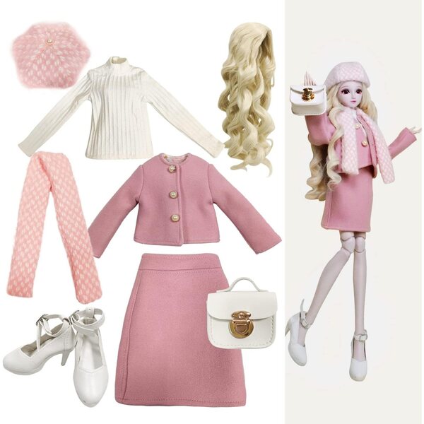 Proudoll Set Vestiti Handmade Rosa Elegante per Bambole BJD 1/3 60 cm