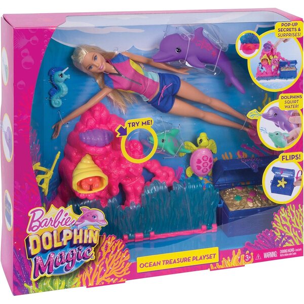 Barbie Playset Mare - Avventure Sottomarine con Delfini e Barriera Corallina Glitterata