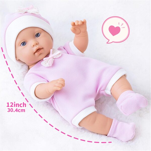 Set bambola 30,5 cm morbida e realistica con vestiti, cappello e calzini per giochi di ruolo