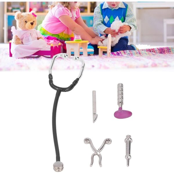 1:12 Puppenhaus Mini-Set für medizinische Geräte – Stethoskop und Zubehör aus Legierung