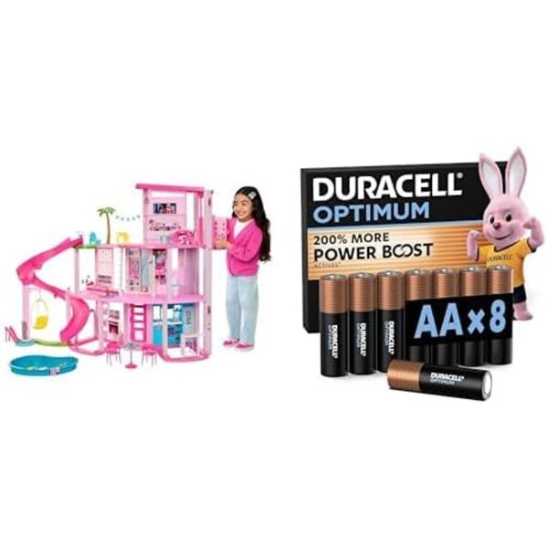 Barbie Dream House: Casa delle Bambole con Batterie Duracell Optimum AA 1.5V (8 pezzi)