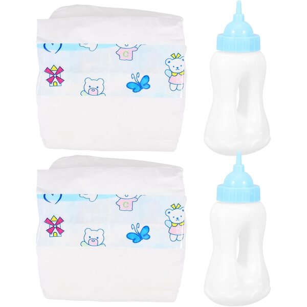 POPETPOP Miniaturflaschen und Windeln für Puppen – sicheres Rollenspielzubehör