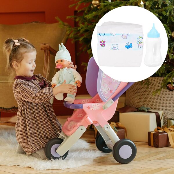 POPETPOP Miniaturflaschen und Windeln für Puppen – sicheres Rollenspielzubehör