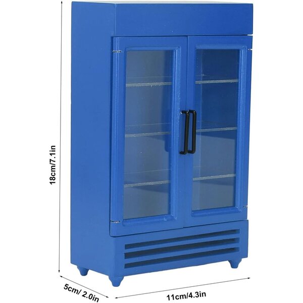 Frigorifero Portatile in Legno per Casa delle Bambole Scala 1:12, Accessorio Cucina Miniatura