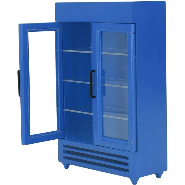 Frigorifero Portatile in Legno per Casa delle Bambole Scala 1:12, Accessorio Cucina Miniatura